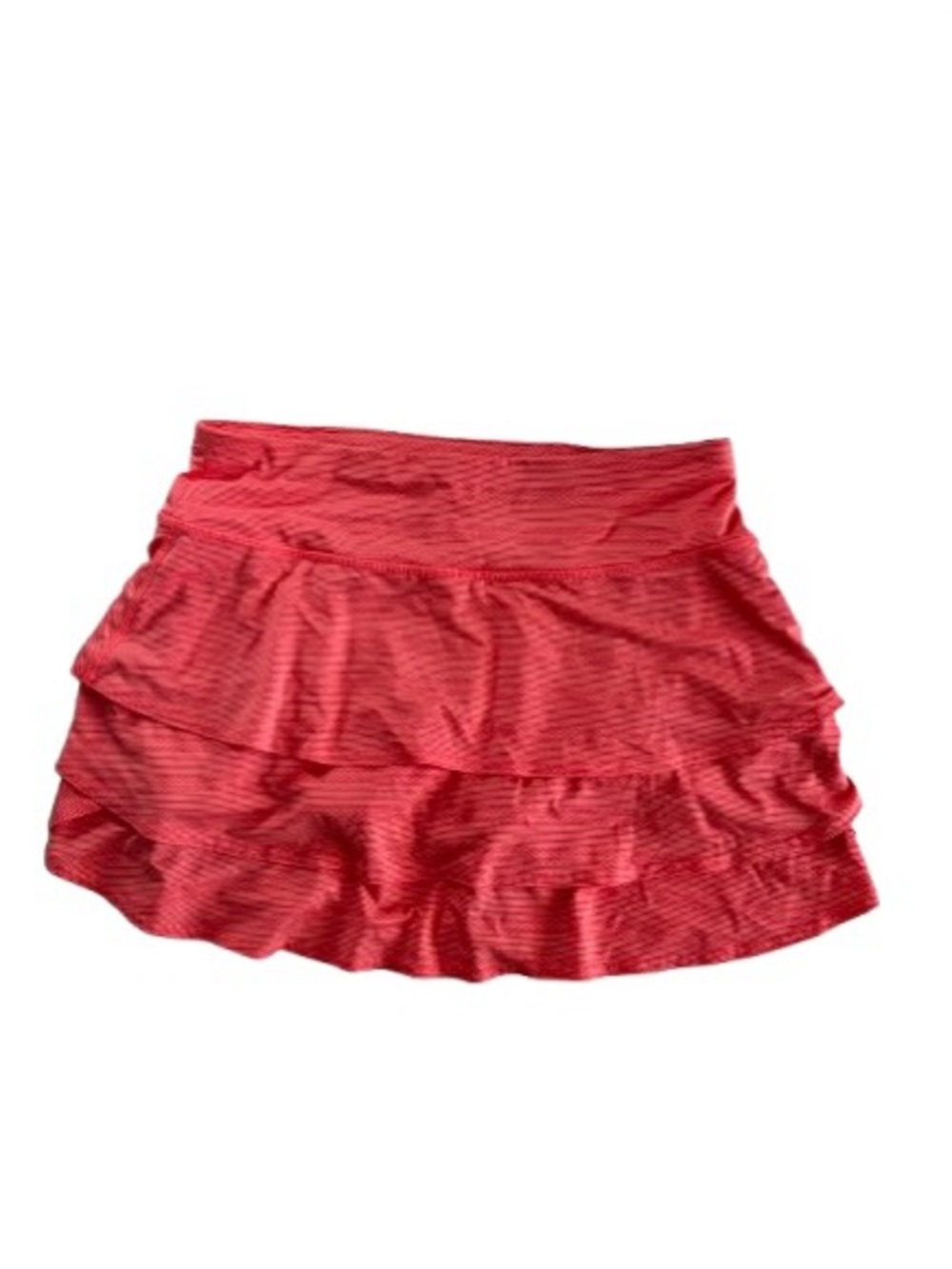 Athleta Dot Stripe Swagger Tiered Skort Coral White, size Medium